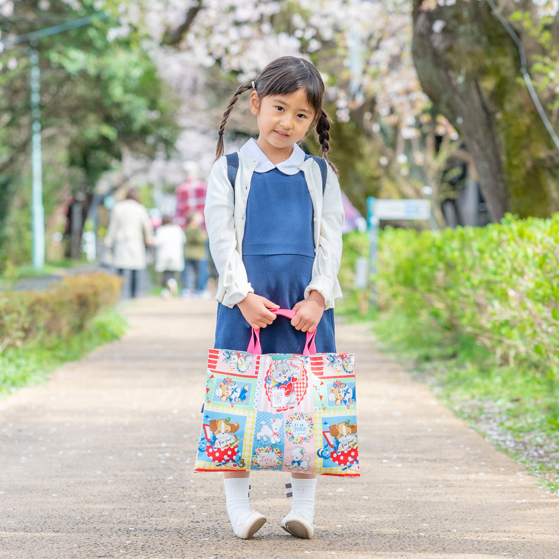 【ビニールコーティング仕様雨でも安心♡】BLANK bracket  SCHOOL GOODS  Lesson Bag  (Girl's)