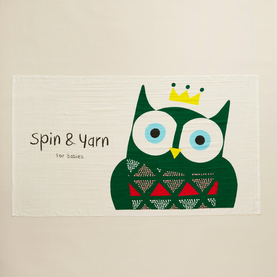 S&YB OWL GAUZE BATH TOWEL